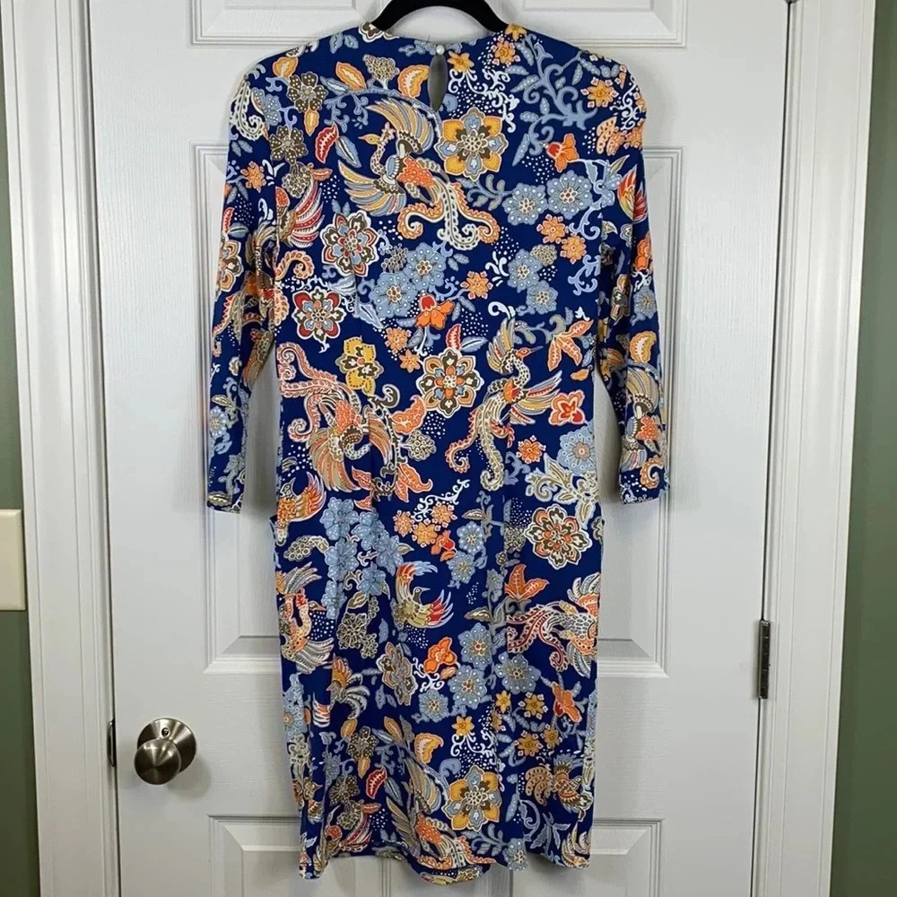J. McLaughlin Navy Blue Floral Print Dress - Picture 7 of 8